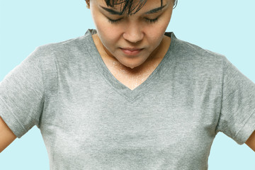 Portrait of a sport woman sweating