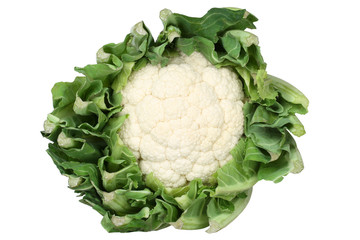 Blumenkohl Gemüse von oben Freisteller freigestellt isoliert