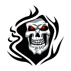 Skull tribal tattoo.
