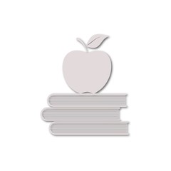 Education icons, Vector book with apple 