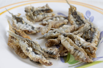 anchovies floured and fried