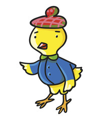 Yellow chicken. Children vector illustration