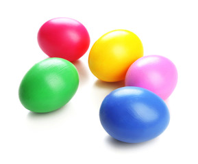 Colorful Easter eggs isolated on white
