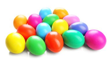 Colorful Easter eggs isolated on white
