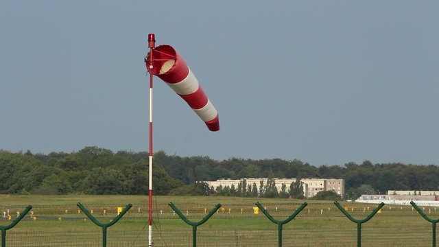Airport windsock on the runway