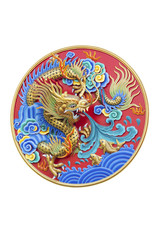 New year Chinese style dragon statue isolated on white