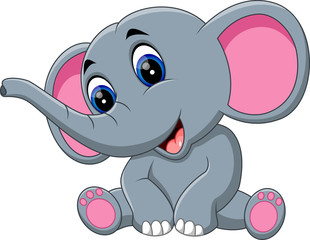 Obraz premium Cute elephant cartoon of illustration