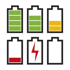 Battery icons with different charge status