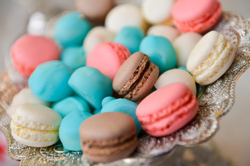 A lot of different type of macarons in natural light