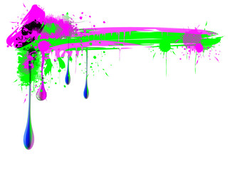 Multicolored watercolor splash on a white background.