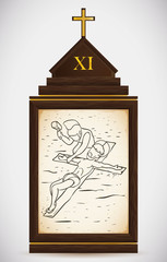 Jesus is Nailed to the Cross, Vector Illustration