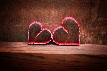 wood background heart shape love