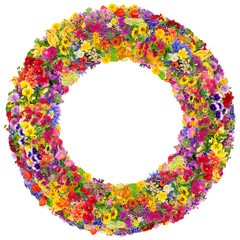 Summer floral circles  isolated