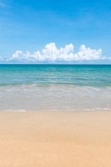 Fototapeta na wymiar Sea and sand tropical sea under the blue sky