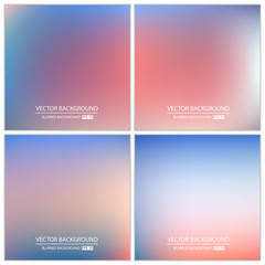 Abstract Creative concept vector multicolored blurred background set.