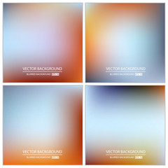 Abstract Creative concept vector multicolored blurred background set.