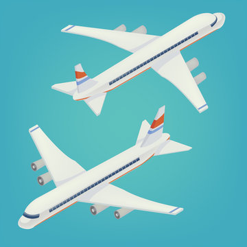 Passenger Airplane. Passenger Airliner. Airplane freight. Isometric concept