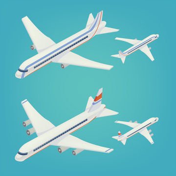 Passenger Airplane. Passenger Airliner. Airplane freight. Isometric concept