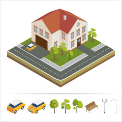 Modern House. Modern Home. Isometric Concept. Real Estate. Cottage