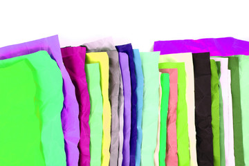 crumpled color papers background