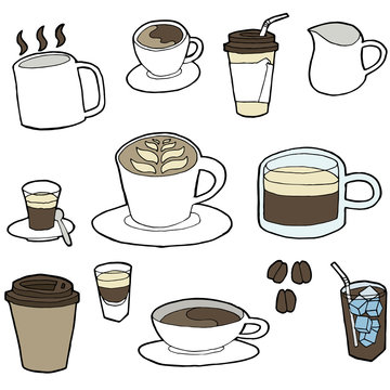 vector set of coffee