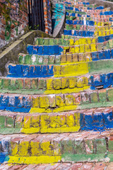 staircase decorated with colors