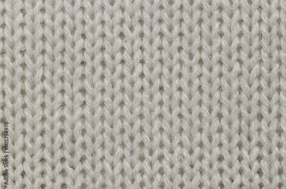 Poster white knitting wool texture for pattern and background