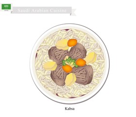 Kabsa or Saudi Arabian Spiced Meat and Rice