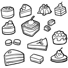 vector set of dessert
