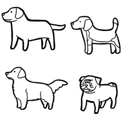 vector set of dog
