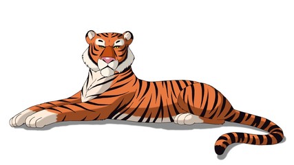 Fototapeta na wymiar Bengal Tiger Isolated on White Background