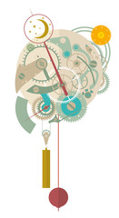 Сlockwork. Clock. Flat vector illustration.