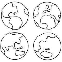 vector set of cartoon earth