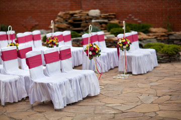 Festive wedding chair decoration