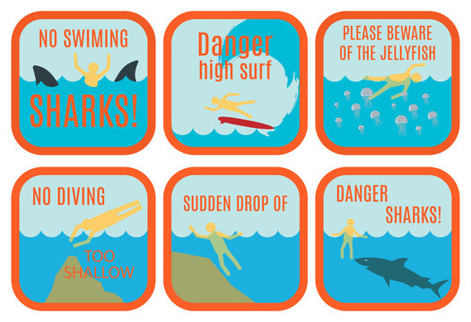 beach safety signs