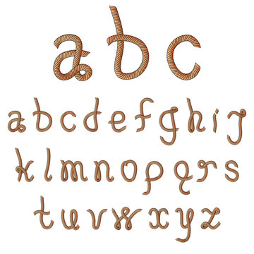 rope vector alphabet in lowercase