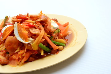 Thai Style Papaya Salad with Satled Eggs