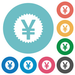 Flat yen sticker icons