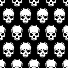 Seamless Looped Pattern with Skulls