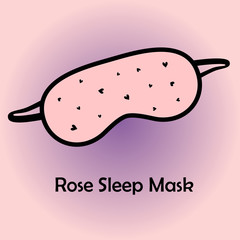 Beauty  sleep /Mask  for sleeping  with eyelashes on a pink (rose color) background/ Rose Quartz  background