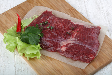 Raw machete steak