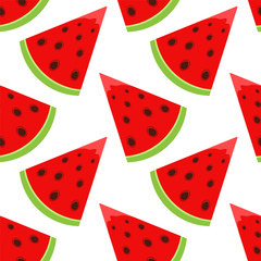 Seamless pattern with watermelon slices