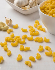 macaroni on white table