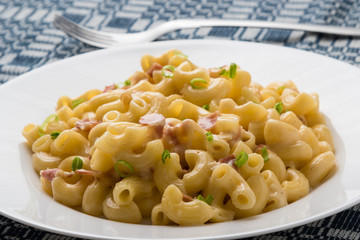 macaroni and cheese on table