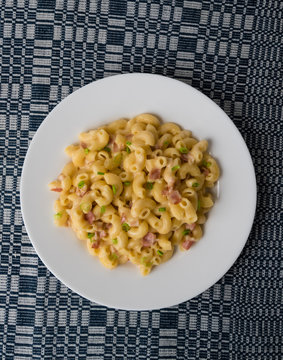 macaroni and cheese on table