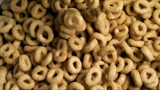 Oats Loop Cereal Falls Super Slow Motion