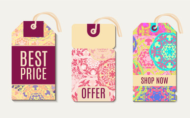 Set ethnic tag, gift coupon
