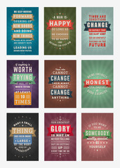 Set of Inspirational and Motivational Quotes Typographic Posters. Vector Illustration in Flat Style. Vector Quote. Poster Template