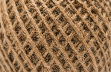 Skein of jute twine closeup