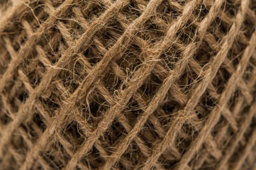 Skein of jute twine closeup